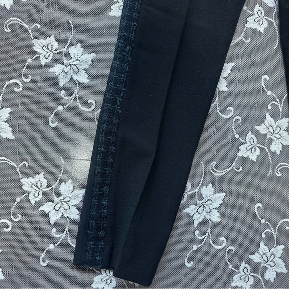 Tory Burch Tobie Tweed Boucle Tuxedo Tapered Pants size 6 Black Wool Blend - Picture 5 of 15